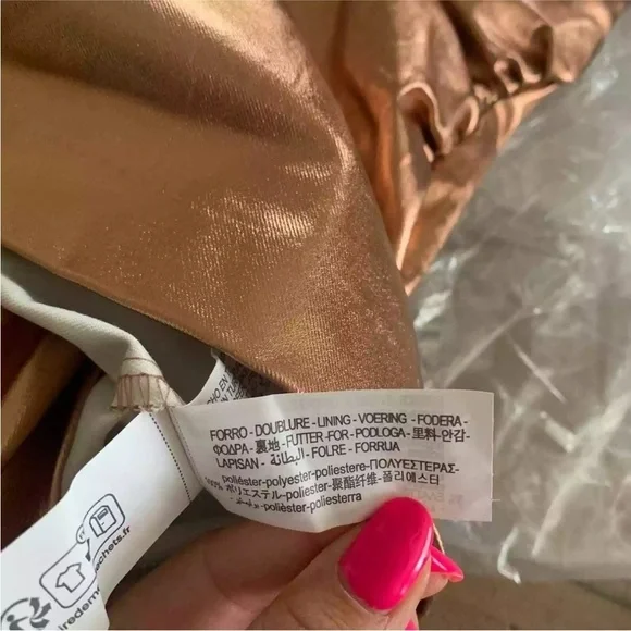 Zara bronze foil mini dress BLOGGERS FAVORITE!! NWT - Picture 10 of 14